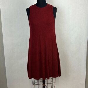 PPLA Clothing Flowy Tunic Tank Dress Sz Medium Burgundy Maroon Knit